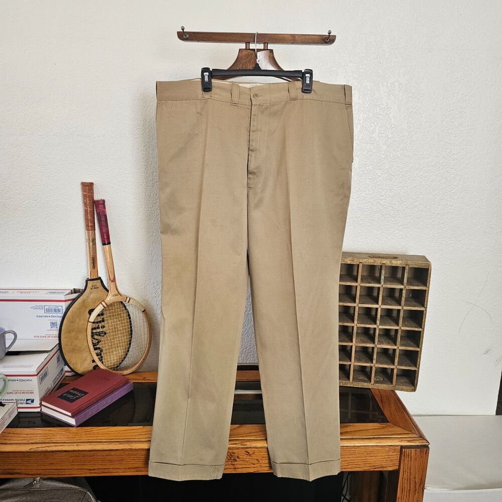 Vintage 70s 80s JCPenney Big Mac Permanent Press Work Pants Cuffed Chino 40